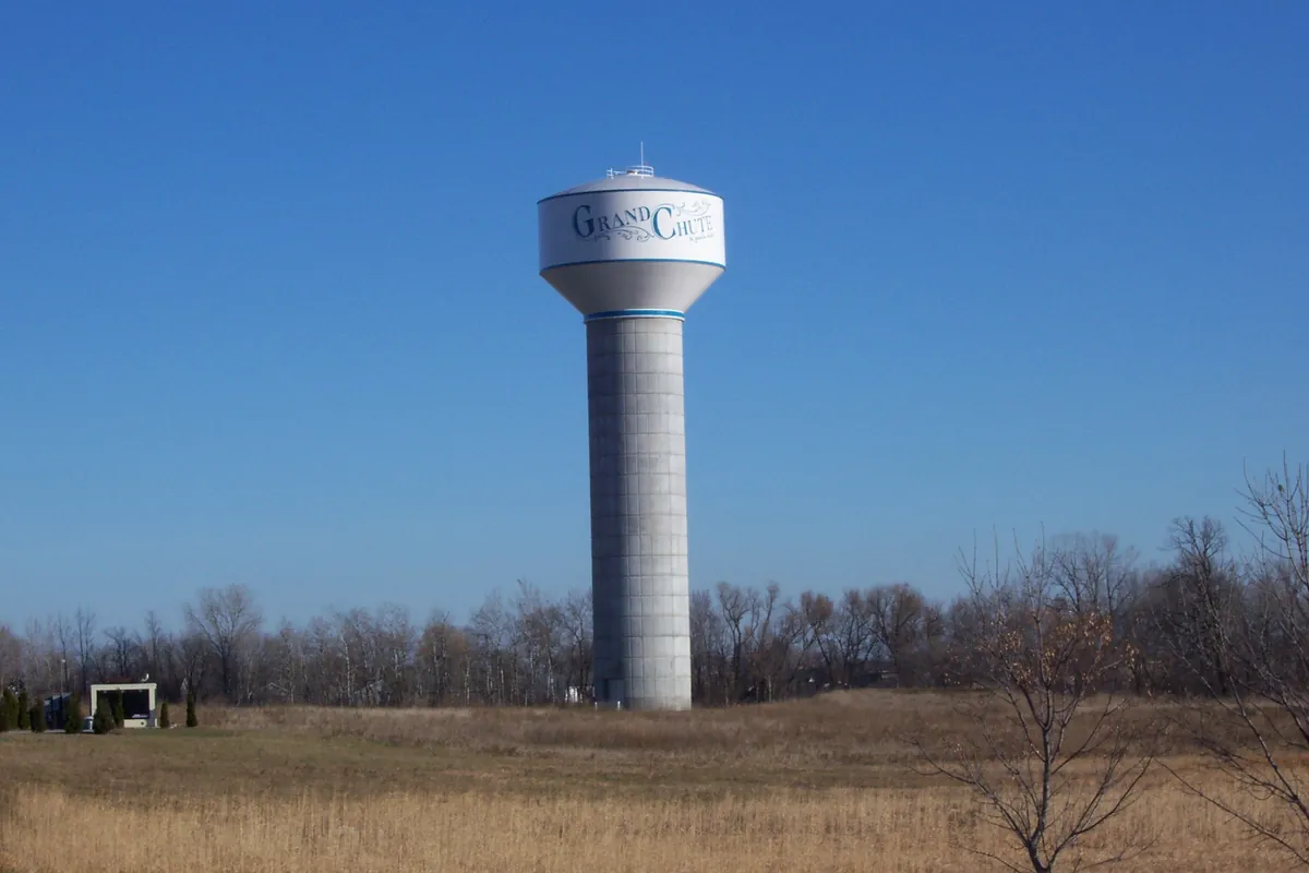Municipal water tower in Grand Chute, WI