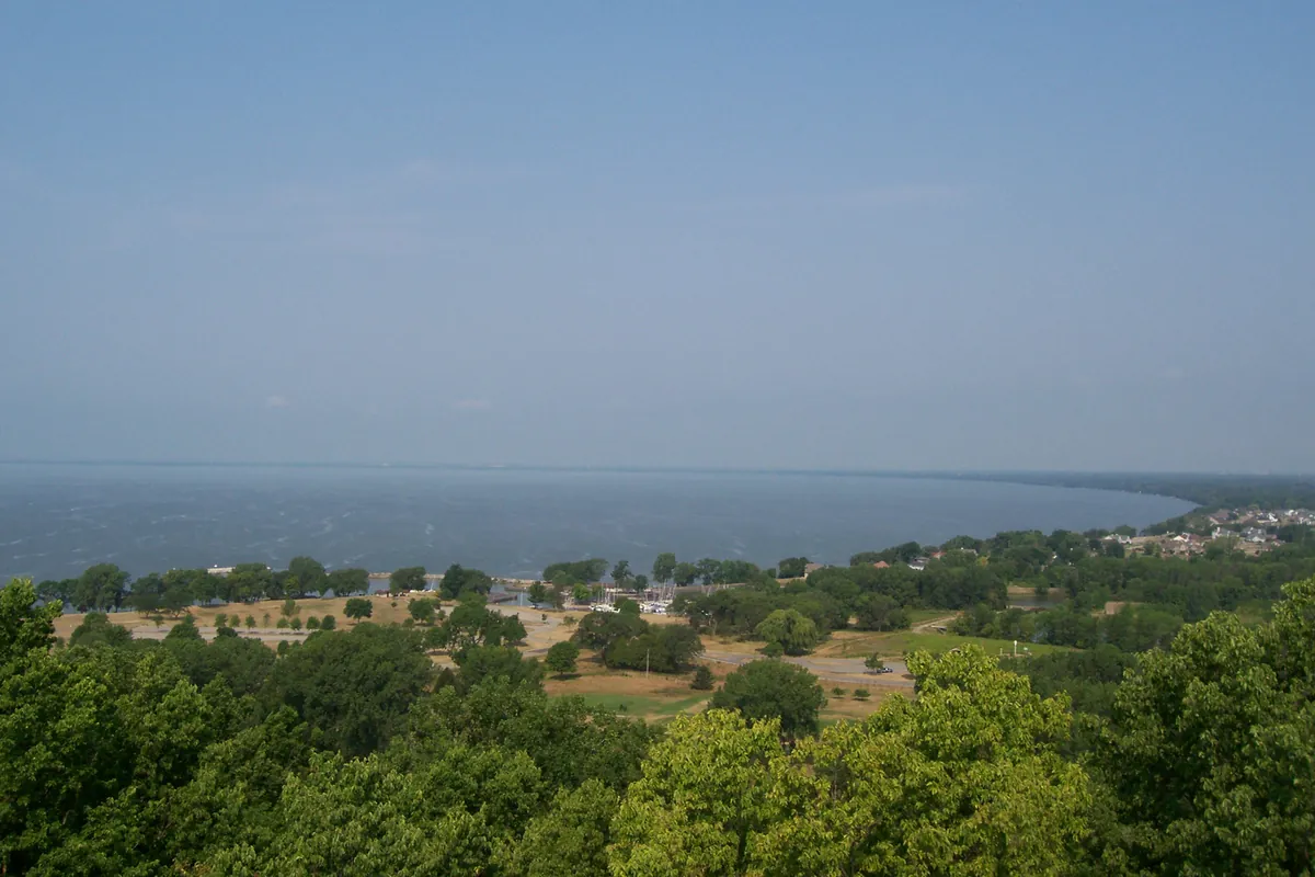 North end of Lake Winnebago seen from the High Cliff State Park tower, near Harrison, WI